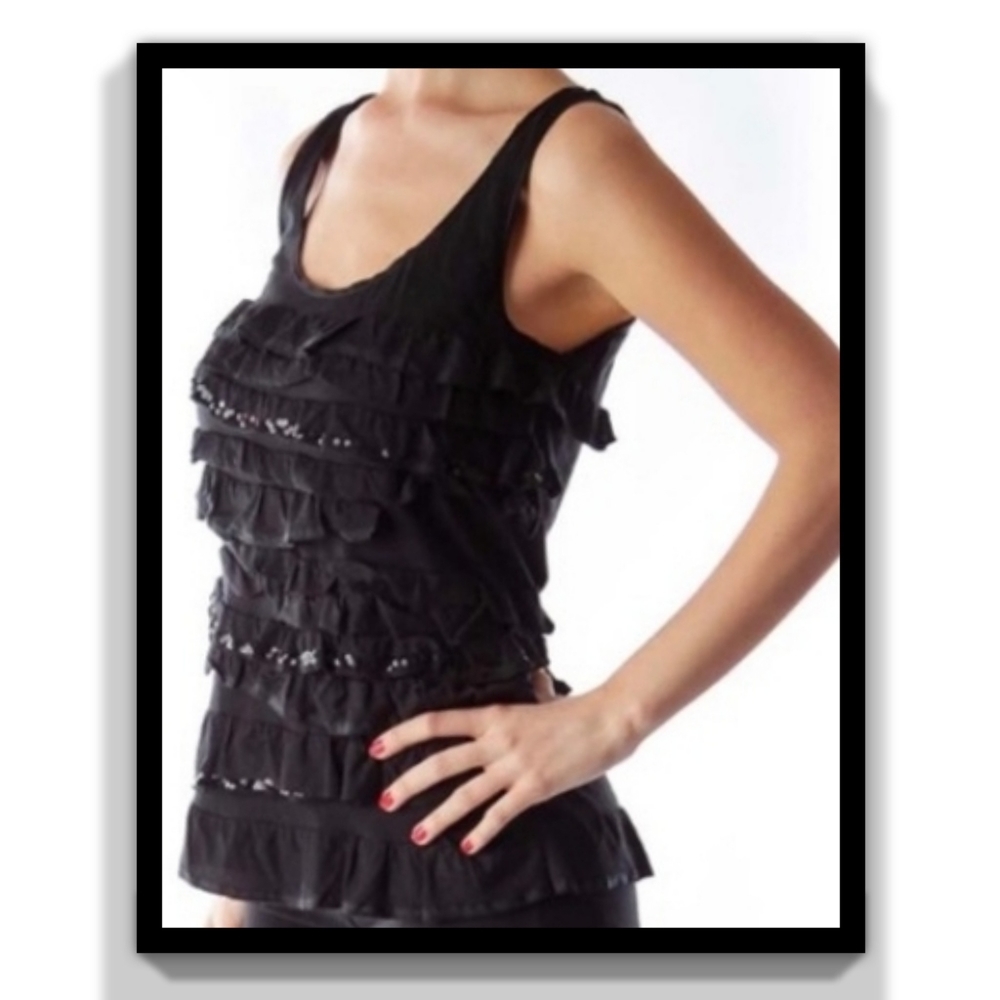 J.Crew Cotton Sequin Ruffle Tank NWOT